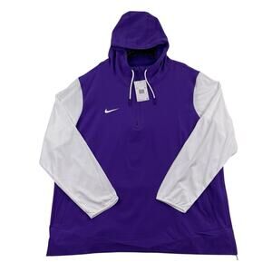 Nike Pregame 1/4 Zip Coaches Hoodie Jacket Mens L Purple FJ9536-545 Dri-Fit New